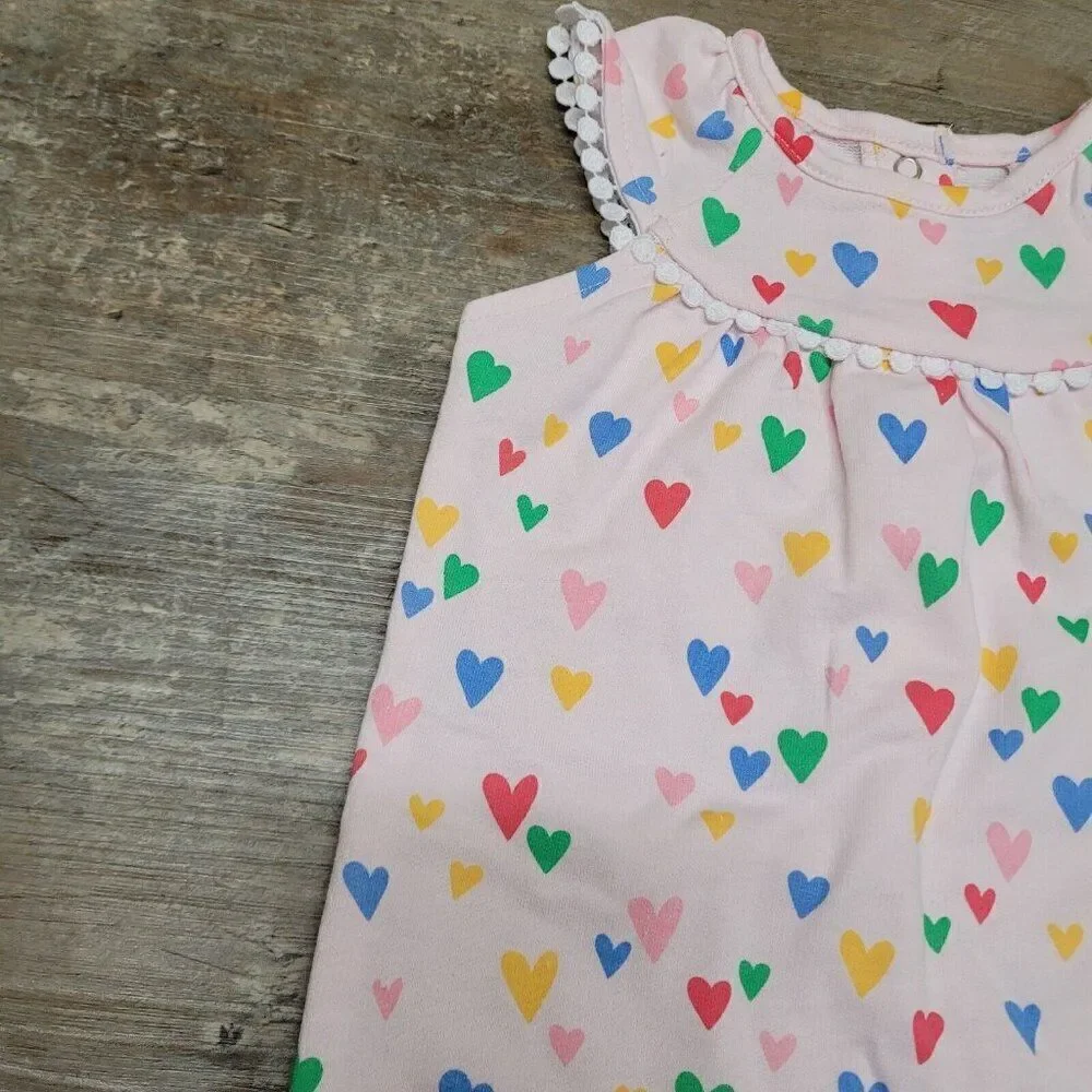 Little Me‎ Dillard's Heart Print Girls 3 Months Jumpsuit & Headband, 2 Piece Set